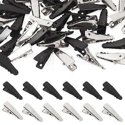 40Pcs 2 Colors Iron Alligator Hair Clip Findings PHAR-TADJ0001-12-1