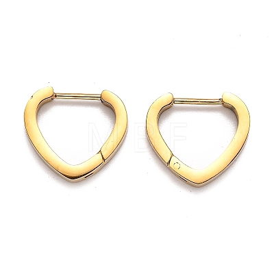 304 Stainless Steel Heart Huggie Hoop Earrings STAS-J033-15G-1