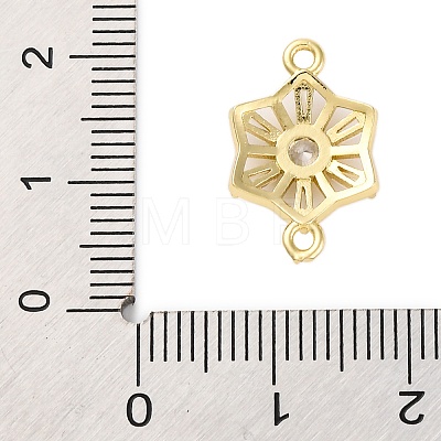 Brass Clear Cubic Zirconia Connector Charms/Links LS-FIND-L019-07G-03-1