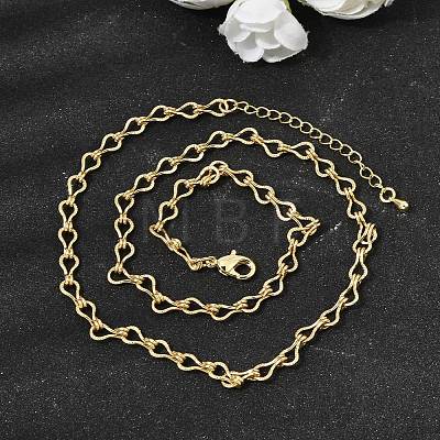5MM Brass Teardrop Link Chain Necklaces for Women NJEW-F366-04B-1