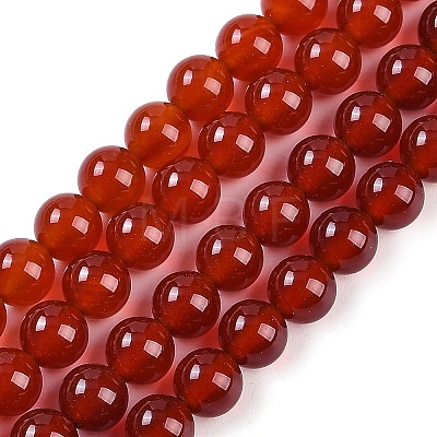 Natural Carnelian Beads Strands G-G338-6mm-01-1