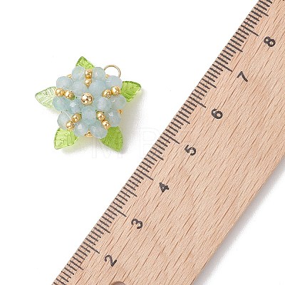 Dyed Natural Malaysia Jade & Glass Beaded Pendants PALLOY-MZ01265-05-1