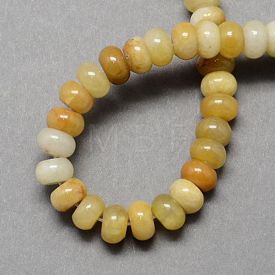 Natural Gemstone Old Topaz Jade Stone Rondelle Beads Strands G-S105-8mm-18-1
