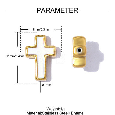 Easter 304 Stainless Steel with Enamel Beads SA-OY001-08G-01-1