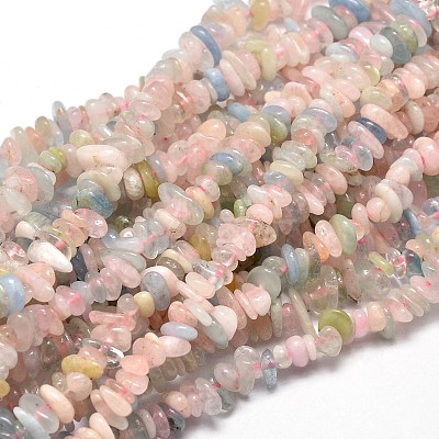 Natural Morganite Chip Beads Strands X-G-E271-84-1