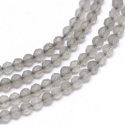 Natural Gray Chalcedony Bead Strands G-G914-2mm-01-1