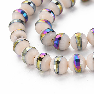 Electroplate Opaque Solid Color Glass Beads Strands EGLA-N006-031-B-1