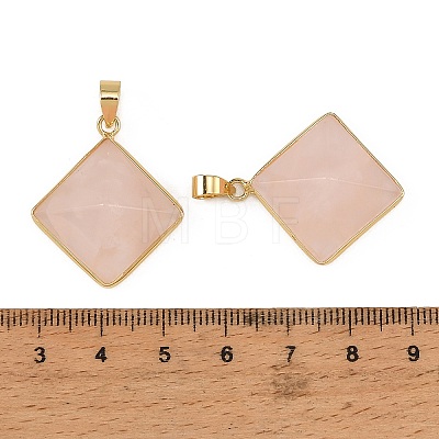 Natural Rose Quartz Pendants G-H359-03G-02-1