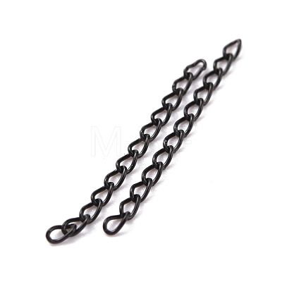 Ion Plating(IP) 304 Stainless Steel Curb Chains Extender STAS-WH0032-02A-EB-1
