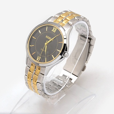 Fashionable Classical Men's Two Tone Alloy Quartz Wristwatches WACH-M088-03-1