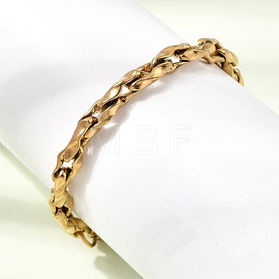 5.5MM 304 Stainless Steel Twisted Oval Link Chain Bracelets for Man and Women SA-CBAB767-17C-G-1