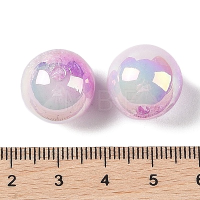 UV Plating Opaque Crackle Two-tone Acrylic Beads X1-MACR-C032-01D-1