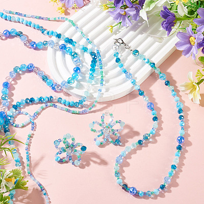 3 Strands 3 Style Electroplate Glass Beads Strands EGLA-TADJ0001-11B-1