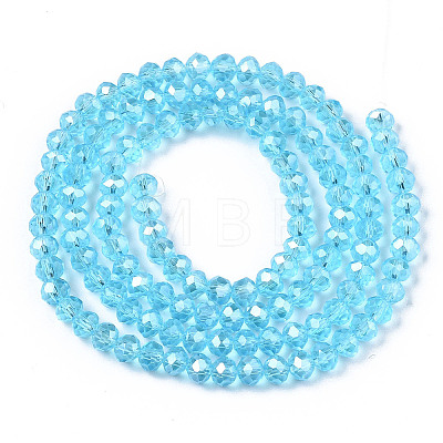 Electroplate Glass Beads Strands X-EGLA-A034-T4mm-B14-1