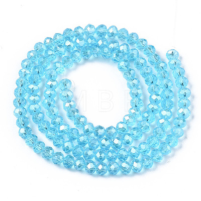Electroplate Glass Beads Strands X-EGLA-A034-T4mm-B14-1