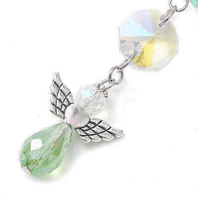 Angel Butterfly Glass Pendants Decirationgs HJEW-JM01936-1