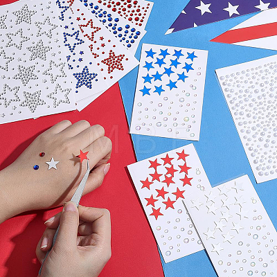 10Pcs 10 Styles Independence Day Self Adhesive Stickers DIY-PH0036-63-1