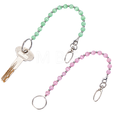 Cat Eye Beads Keychain KEYC-NB00024-1