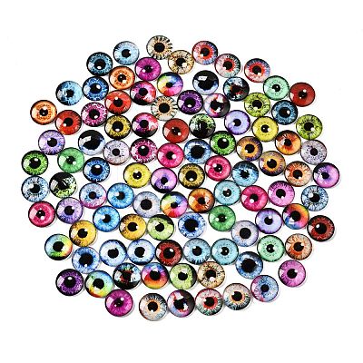 Printed Transparent Glass Cabochons GL-CBAA22A-05-1