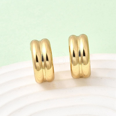 Two-layer C-Shaped 201 Stainless Steel Stud Earrings EJEW-Z151-11G-02-1