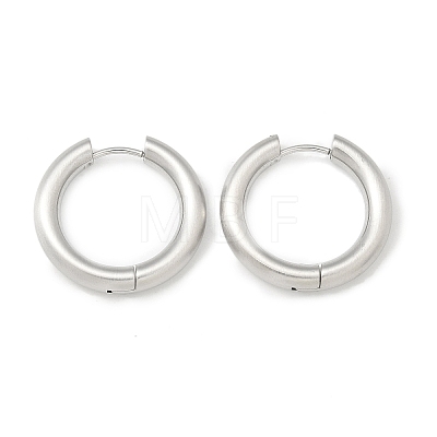 Frosted 304 Stainless Steel Huggie Hoop Earrings for Women EJEW-C096-32G-P-1