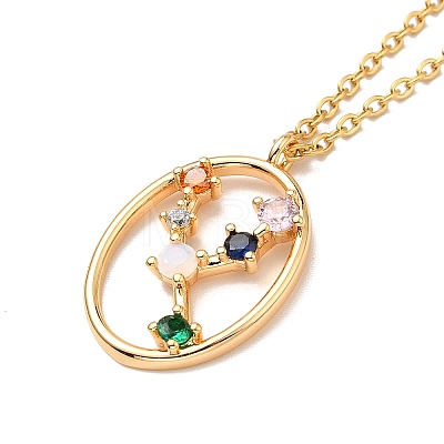 Colorful Cubic Zirconia Constellation Pendant Necklace NJEW-H166-01E-1