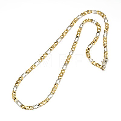 304 Stainless Steel Figaro Chain Necklace Making STAS-A028-N023-1