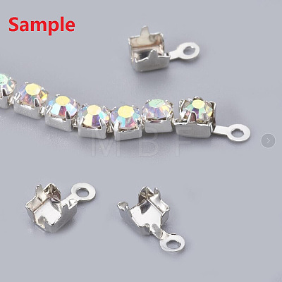 Brass Rhinestone Strass Chains CHC-T003-SS8-01C-1
