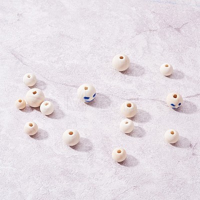 Round Unfinished Wood Beads WOOD-NB0001-07-1