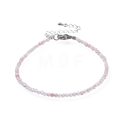 Natural Strawberry Quartz Bead Bracelets BJEW-JB04555-05-1