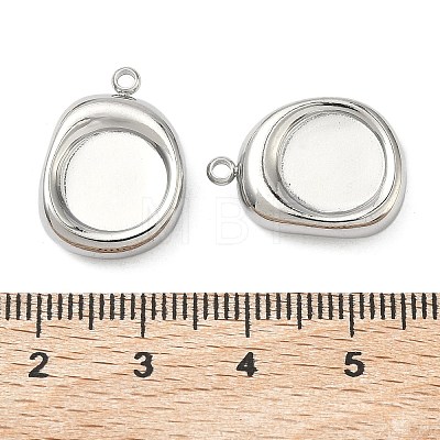 304 Stainless Steel Pendant Cabochon Settings STAS-C167-07C-P-1