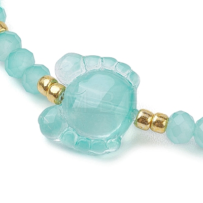 Fish/Turtle/Crab/Starfish Glass Summer Bracelets BJEW-JB10206-1