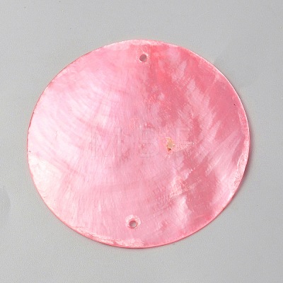 Natural Capiz Shell Connector Charms SHEL-WH0002-09B-1