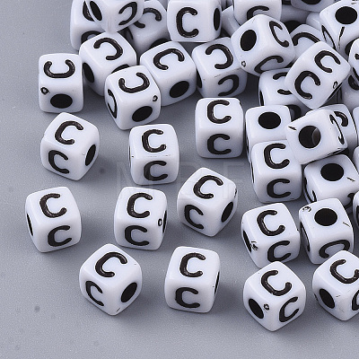 White Opaque Acrylic Beads LS-X-MACR-R869-02C-1
