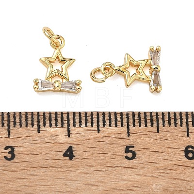 Brass Pave Cubic Zirconia Charms KK-A291-28B-G-1