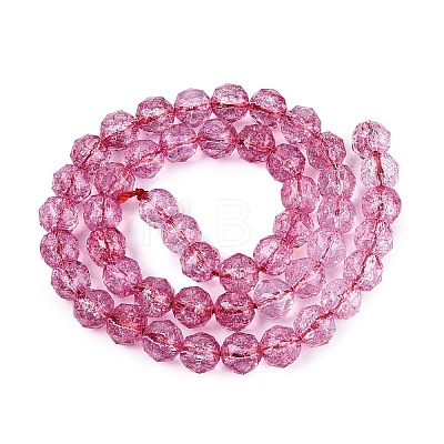Crackle Transparent Glass Beads Strands GLAA-Q108-02A-11-1