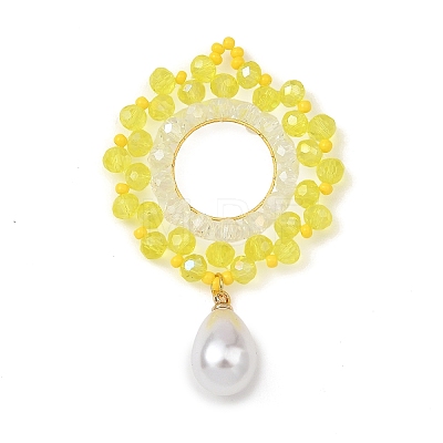 Glass & Brass Pendants PALLOY-MZ01381-1