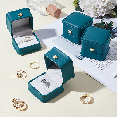 Imitation Leather Covered Plastic Jewelry Ring Boxes OBOX-WH0085-173A-1