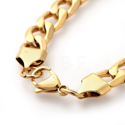 Men's 304 Stainless Steel Curb Chain Bracelets BJEW-G618-02G-1