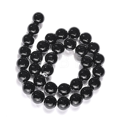 Synthetic Black Stone Beads Strands X-GSR12mmC044-1