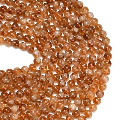 Hearted Natural Citrine Beads Strands G-L663-A02-8mm-1