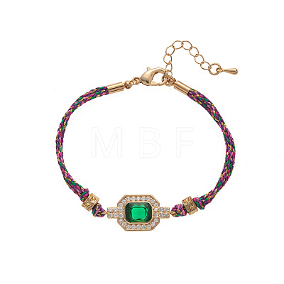 Brass Pave Cubic Zirconia Link Bracelets FS-WG0CA3D-04-1
