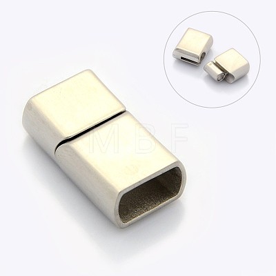 Rectangle 304 Stainless Steel Matte Magnetic Necklace Clasps STAS-I011-11A-1