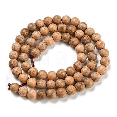Natural Wood Beads Strands WOOD-F008-05-C-1
