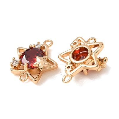 Brass Pave Cubic Zirconia Connector Charms CU-CBAEC99-13G-01-1