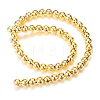 Electroplate Magnetic Synthetic Hematite Bead Strands G-Q466-8mm-01G-1