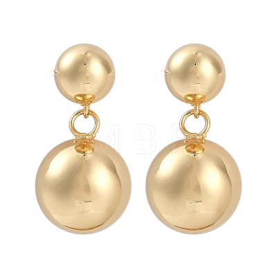 Smooth Spherical Geometric Brass Dangle Earrings for Women EJEW-D280-02G-02-1