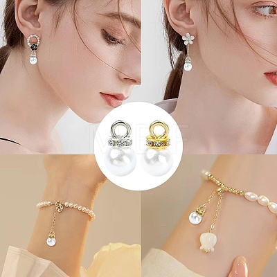 100Pcs 2 Colors Resin Imitation Pearl Charms RESI-YW0006-04-1