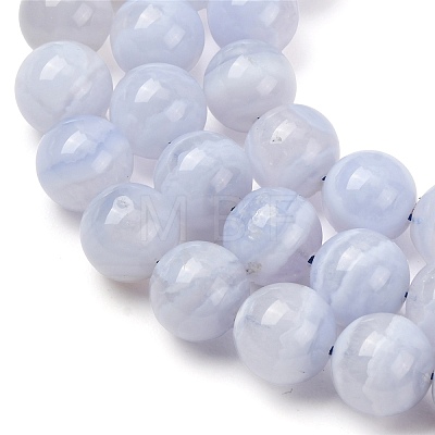 Natural Blue Lace Agate Beads Strands G-F222-30-12mm-01A-1