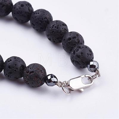 Natural Amethyst Beaded Necklaces & Stretch Bracelets Jewelry Sets SJEW-JS00918-05-1